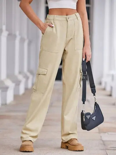 'Lucia' Baggy Wide Leg Cargo Pants - Celes Fashion